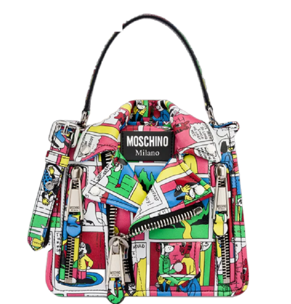  Túi Moschino Nữ Nappa Leather Biker Bag 'Comics' 