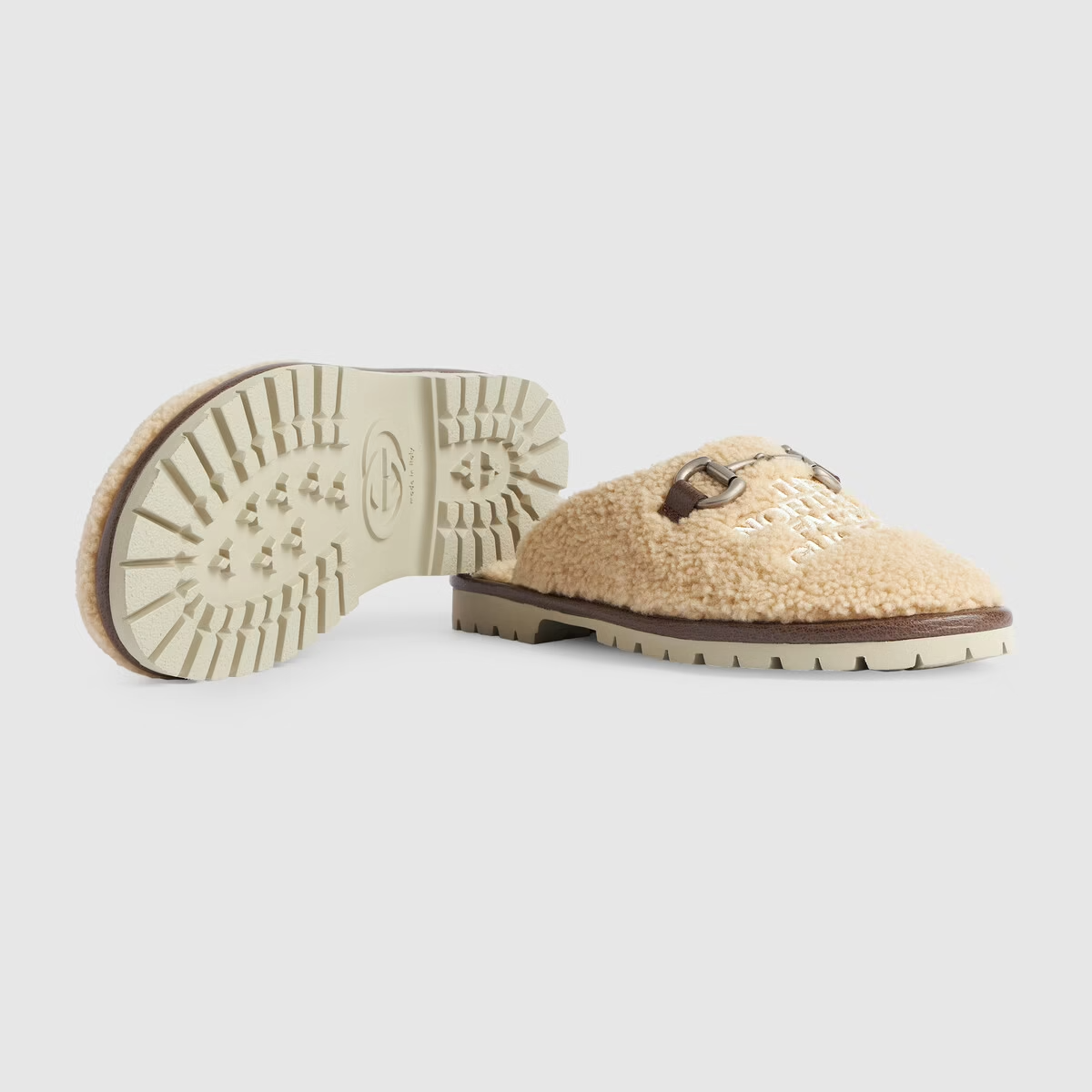  Giày Nữ Gucci The North Face x Gucci Slipper Merino Wool 'Beige' 