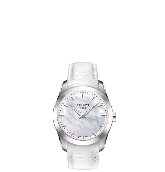  Đồng Hồ Nữ Tissot Couturier Grande Mother of Pearl Dial Leather 'White' 