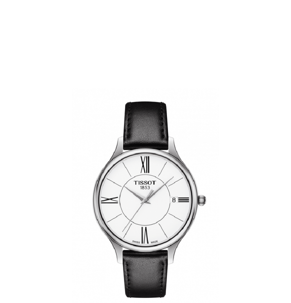  Đồng Hồ Nữ Tissot Bella Ora White Dial Leather 'Black' 