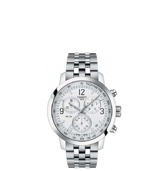  Đồng Hồ Nam Tissot PRC 200 Chronograph Quartz 'Silver' Dial 