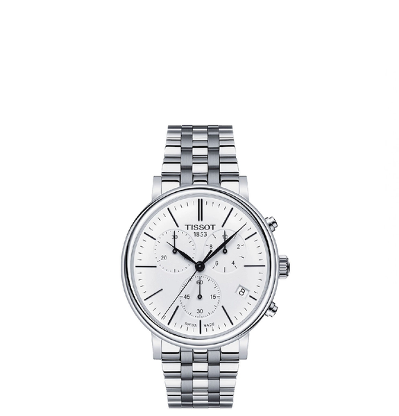  Đồng Hồ Nam Tissot T-Classic Carson Premium Chronograph Quartz White Dial 