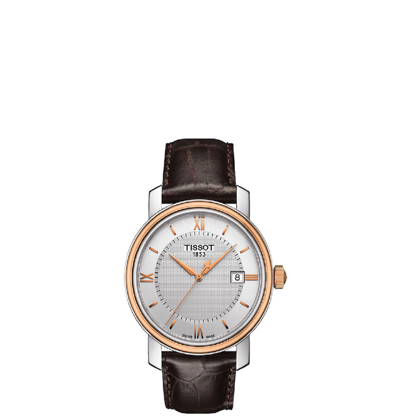  Đồng Hồ Nam Tissot Bridgeport Silver Dial Leather 'Brown' 