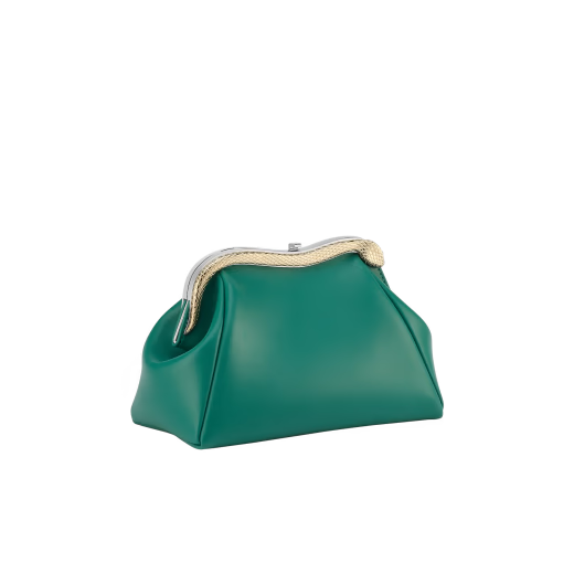  Túi Nữ Bvlgari Serpentine Leather Pouch 'Green' 