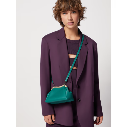  Túi Nữ Bvlgari Serpentine Leather Pouch 'Green' 