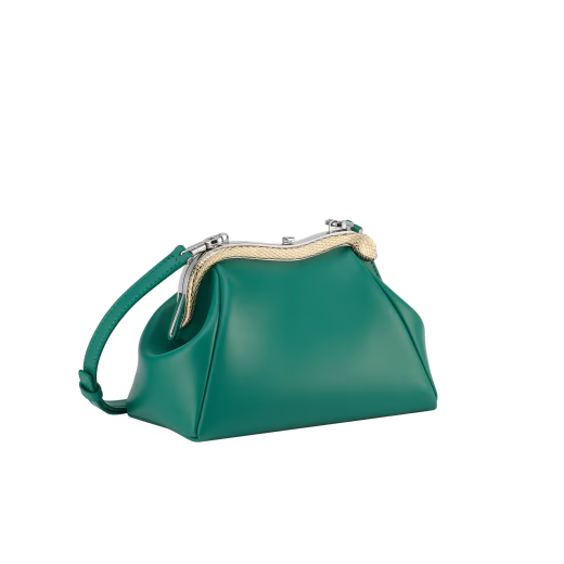  Túi Nữ Bvlgari Serpentine Leather Pouch 'Green' 