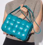  Túi Nữ Bottega Veneta Padded Intreccio Leather Ccross-body Bag 'Blue' 