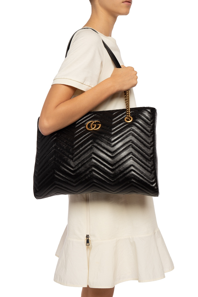  Túi Gucci GG Marmont Quilted Shoulder Bag 'Black' 