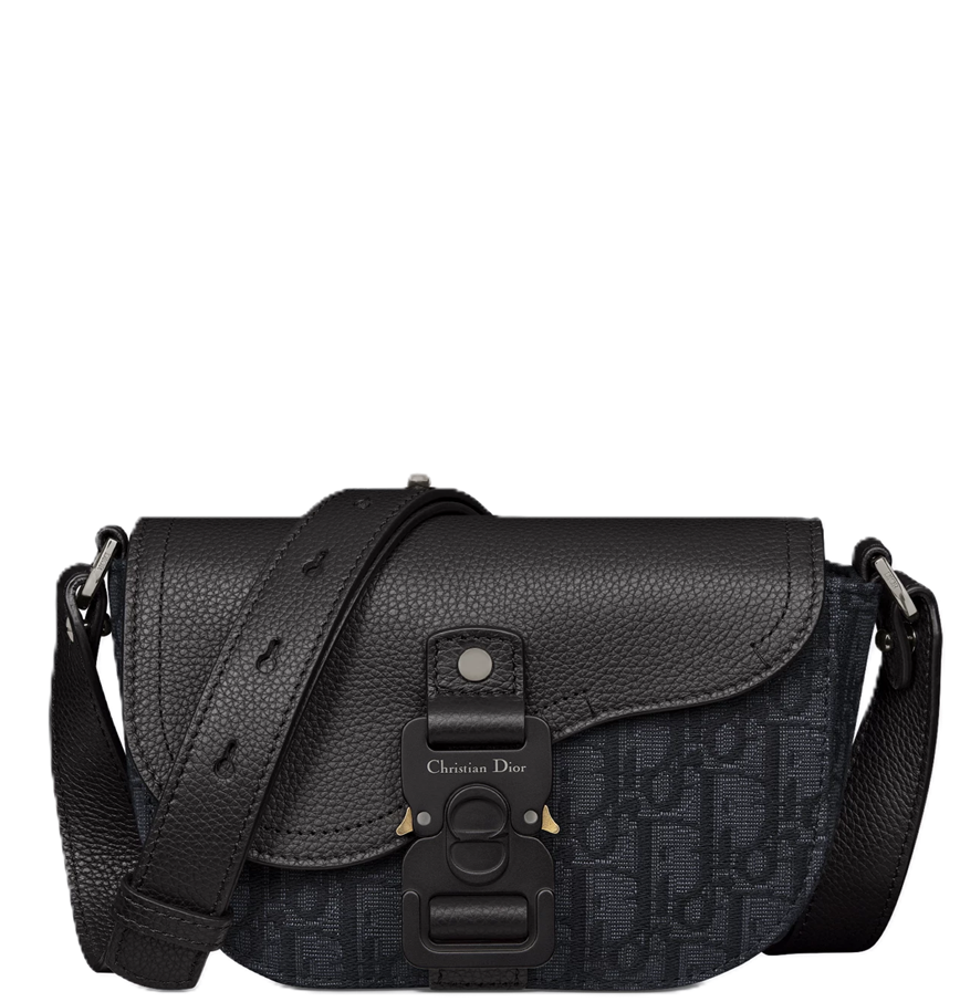  Túi Nam Dior Mini Saddle Messenger Flap 'Black' 