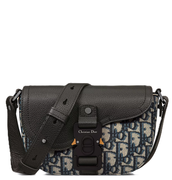  Túi Nam Dior Mini Saddle Flap 'Black Beige' 