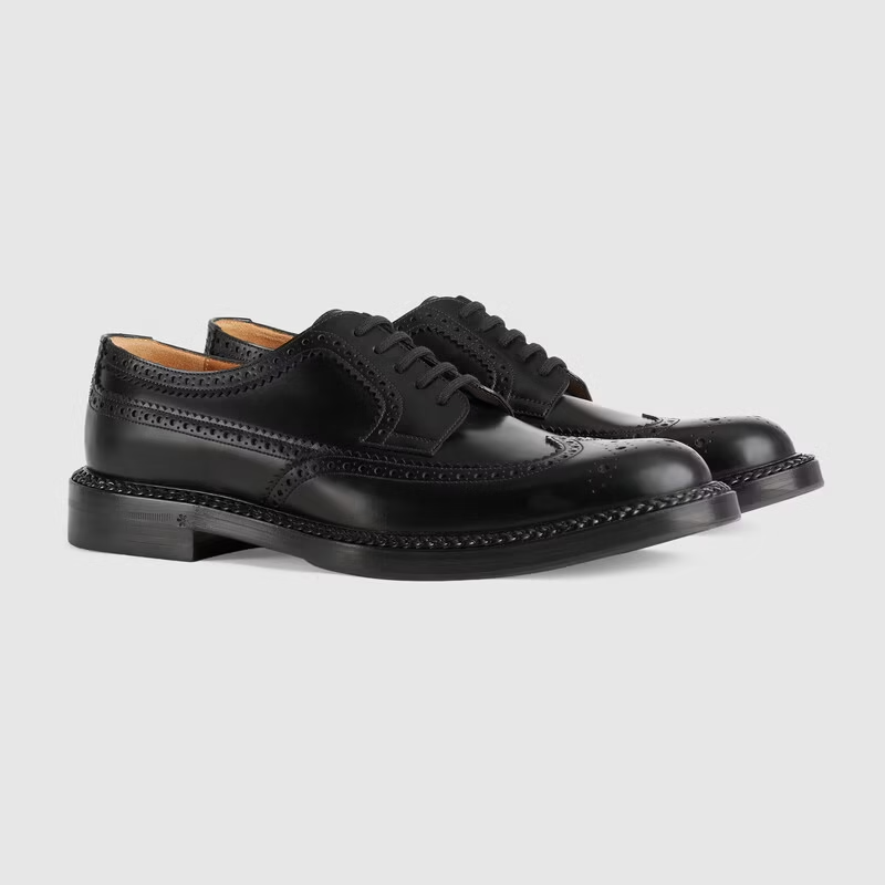  Giày Nam Gucci Lace Up Brogue 'Black' 