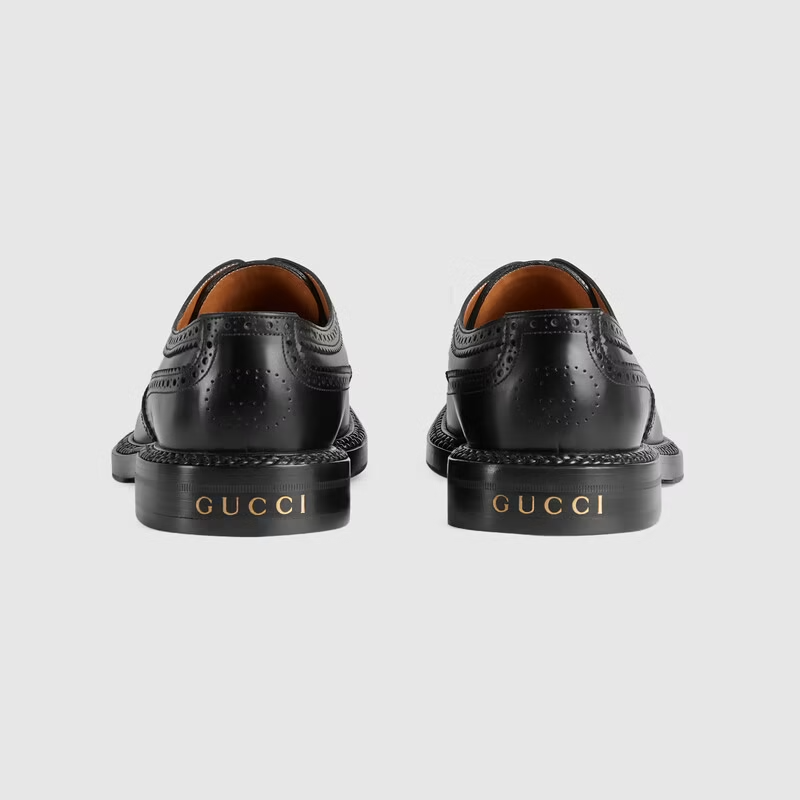  Giày Nam Gucci Lace Up Brogue 'Black' 