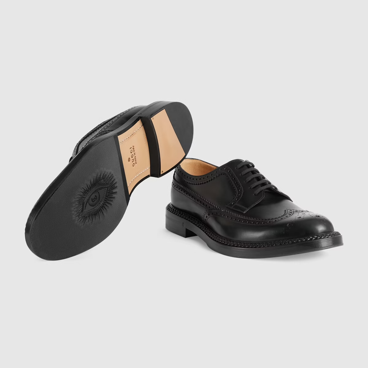  Giày Nam Gucci Lace Up Brogue 'Black' 