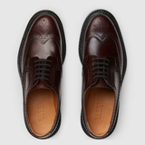  Giày Nam Gucci Lace Up Brogue Dark Bordeaux Leather 'Brown' 