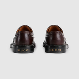  Giày Nam Gucci Lace Up Brogue Dark Bordeaux Leather 'Brown' 