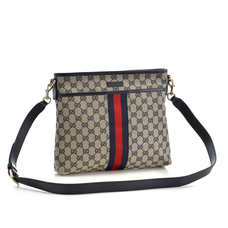  Túi Gucci Shoulder Bag GG Canvas Navy Blue 