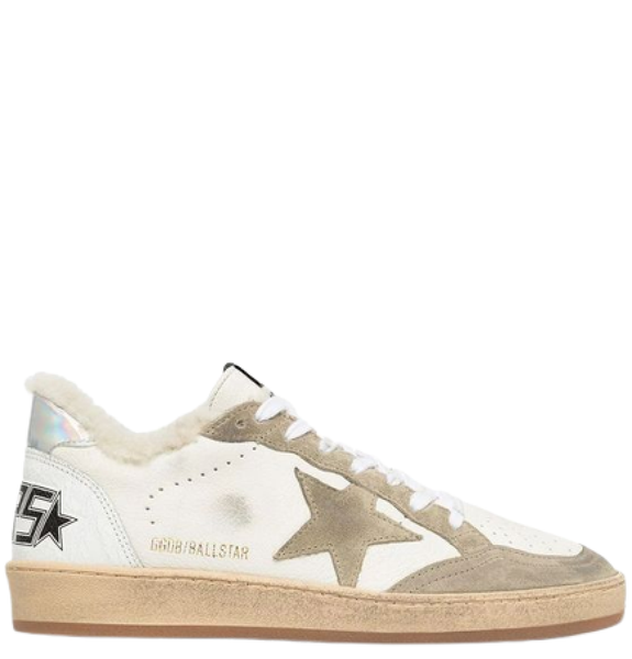  Giày Nữ Golden Goose Shearling Star-patch 'White /Taupe /Silver' 