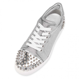  Giày Nữ Christian Louboutin Vieira 2 Cotton 'Silver' 