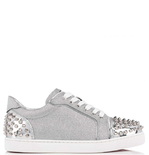  Giày Nữ Christian Louboutin Vieira 2 Cotton 'Silver' 