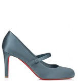  Giày Nữ Christian Louboutin Pumppie Wallis 85 Satin Heeled Pumps 'Titan' 