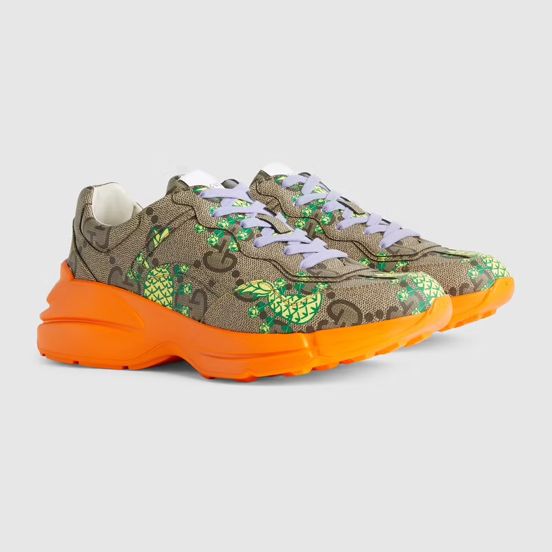  Giày Nam Gucci Pineapple Rhyton Sneaker 'Beige Orange' 