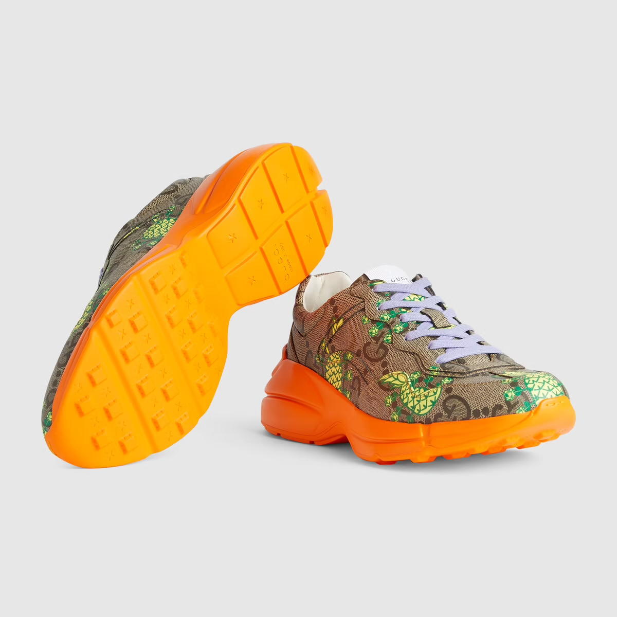  Giày Nam Gucci Pineapple Rhyton Sneaker 'Beige Orange' 