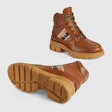  Giày Nam Gucci Ankle Boot With Interlocking G Cuir Leather 'Brown' 