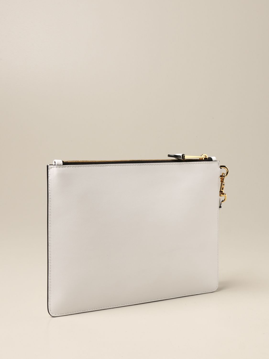  Túi Nữ Moschino Logo Print Clutch 'White' 