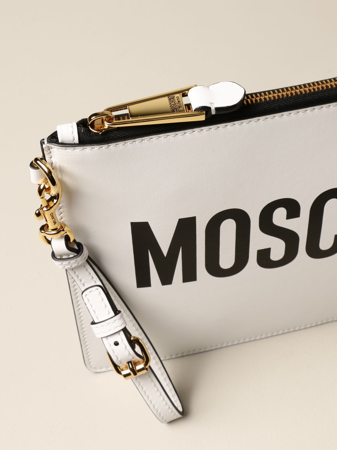  Túi Nữ Moschino Logo Print Clutch 'White' 
