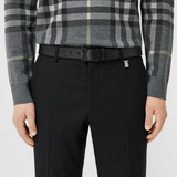  Thắt Lưng Nam Burberry Embossed Check Leather Belt 'Black' 