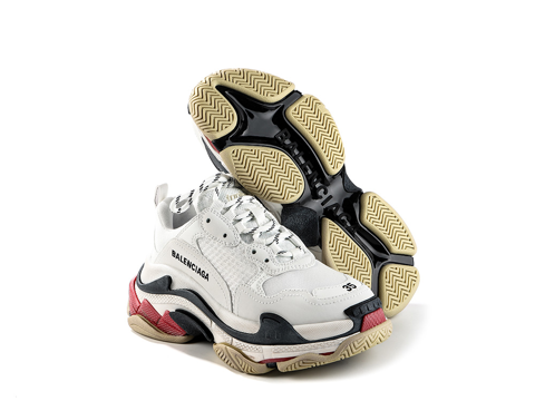  Giày Nữ Balenciaga Triple S Low 'White-Red' 