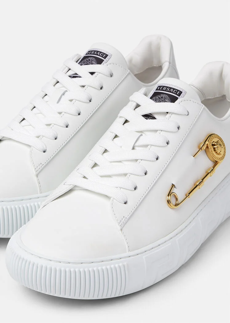 Versace safety pin trainers hot sale