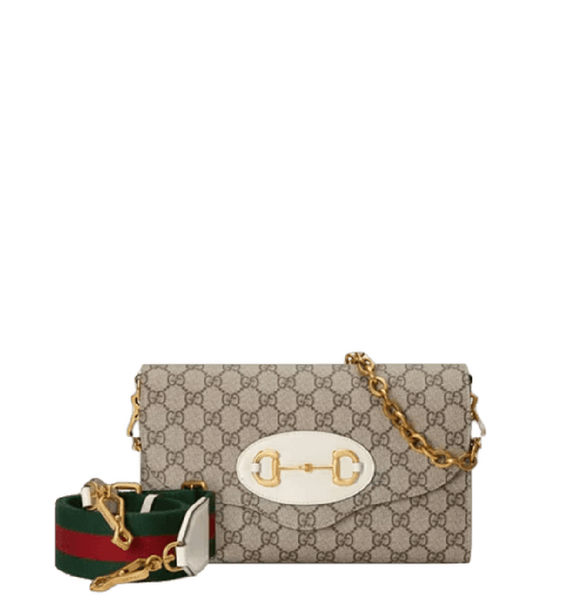  Túi Nữ Gucci Horsebit 1955 'White Leather Trim' 