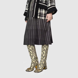  Giày Nữ Gucci Knee High Boot With Horsebit Python Print Leather 