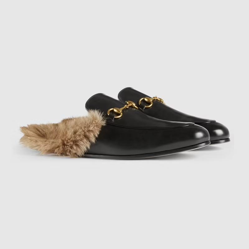  Giày Nam Gucci 2015 Re Edition Princetown Leather 'Black Metal' 