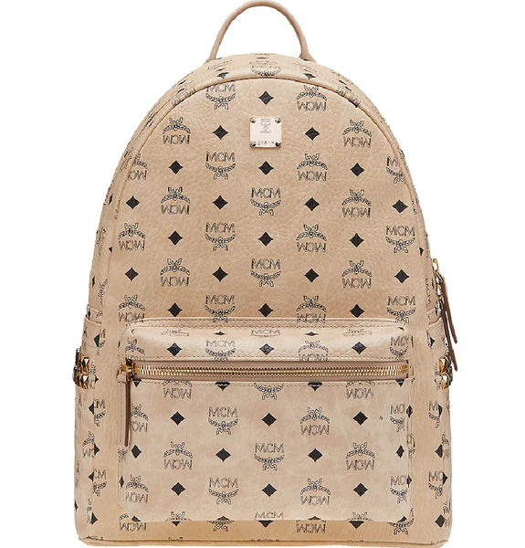  Balo Nữ MCM Stark Side Studs Backpack In Visetos 'Tan' 