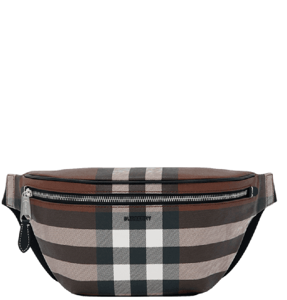  Túi Nam Burberry Check Leather Bum Bag 'Dark Birch Brown' 