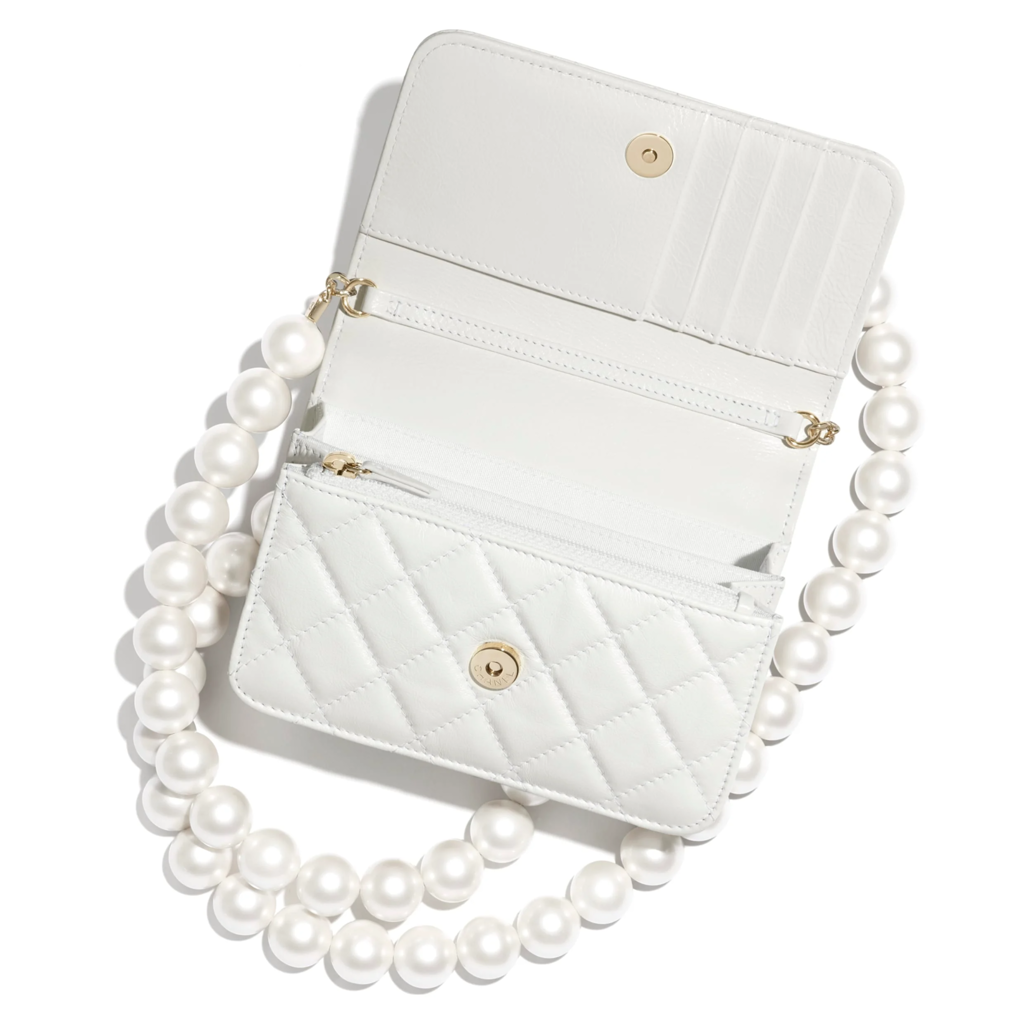  Túi Nữ Chanel Chain Wallet Lambskin 'White' 