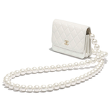  Túi Nữ Chanel Chain Wallet Lambskin 'White' 