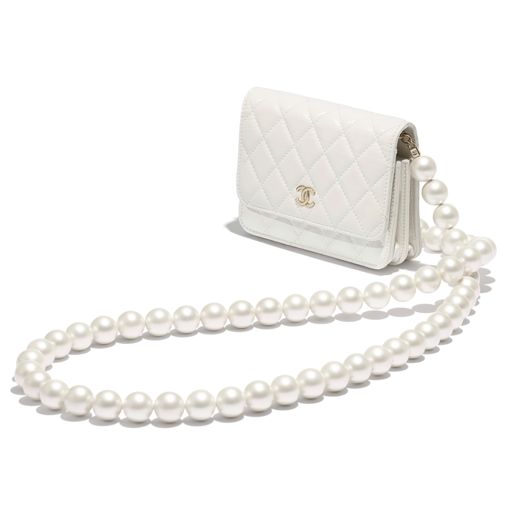  Túi Nữ Chanel Chain Wallet Lambskin 'White' 