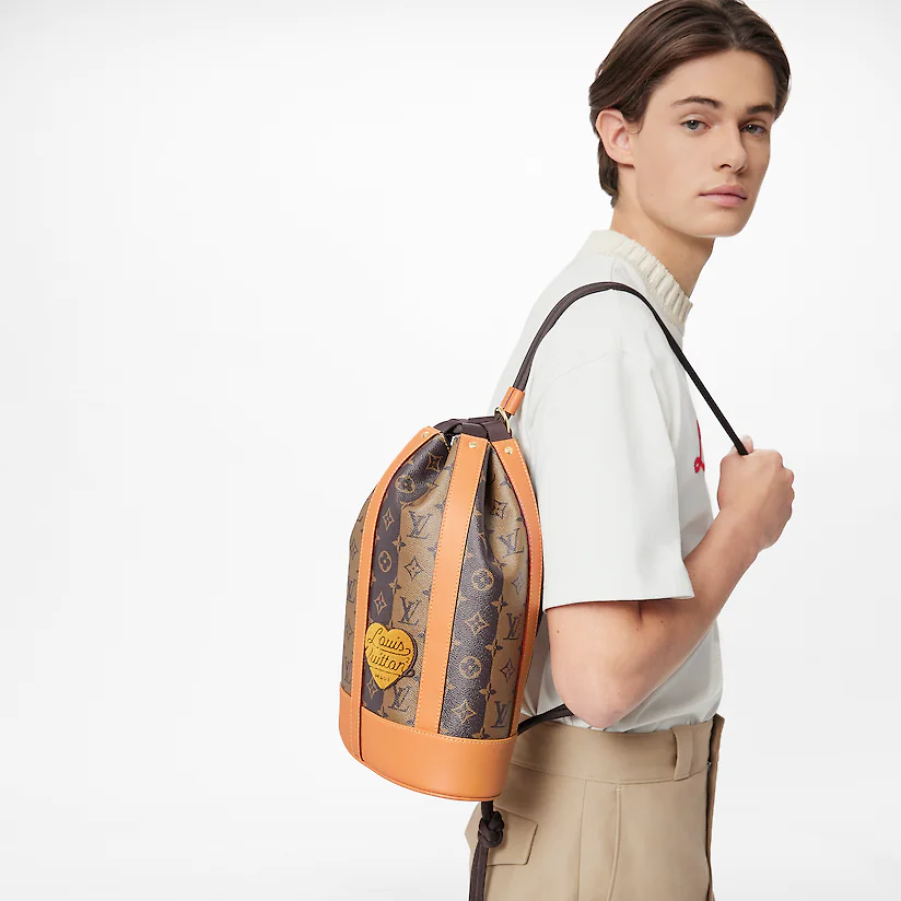  Túi Nam Louis Vuitton Randonnee Messenger Monogram Stripes 'Brown Canvas' 