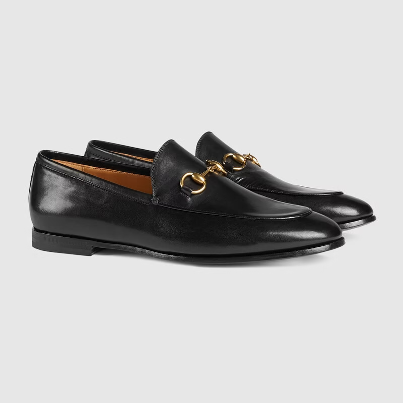  Giày Nam Gucci Jordaan Loafer 'Black Leather' 