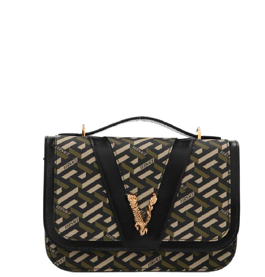  Túi Nữ Versace La Greca Signature 'Black Khaki' 