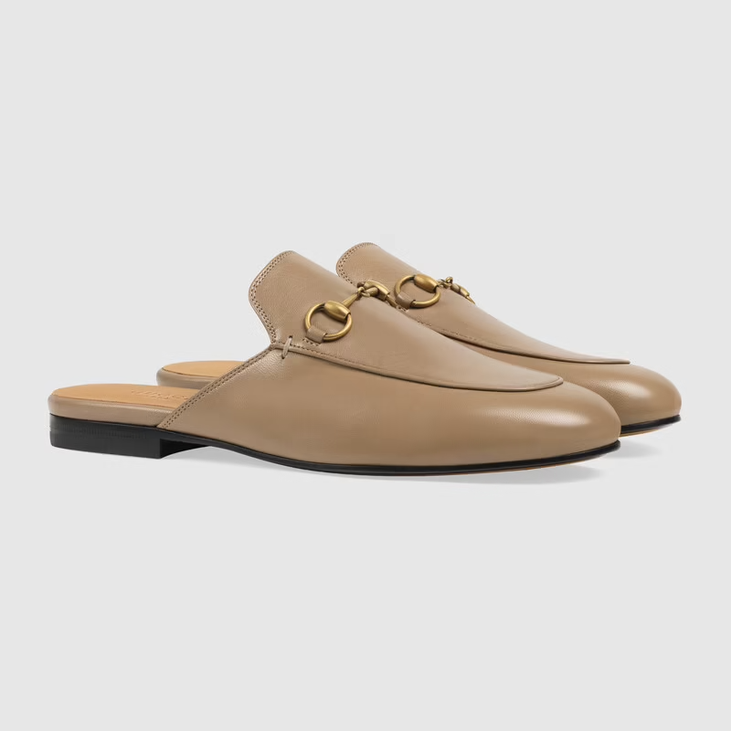  Giày Nữ Gucci Princetown Leather Slipper 'Brown' 