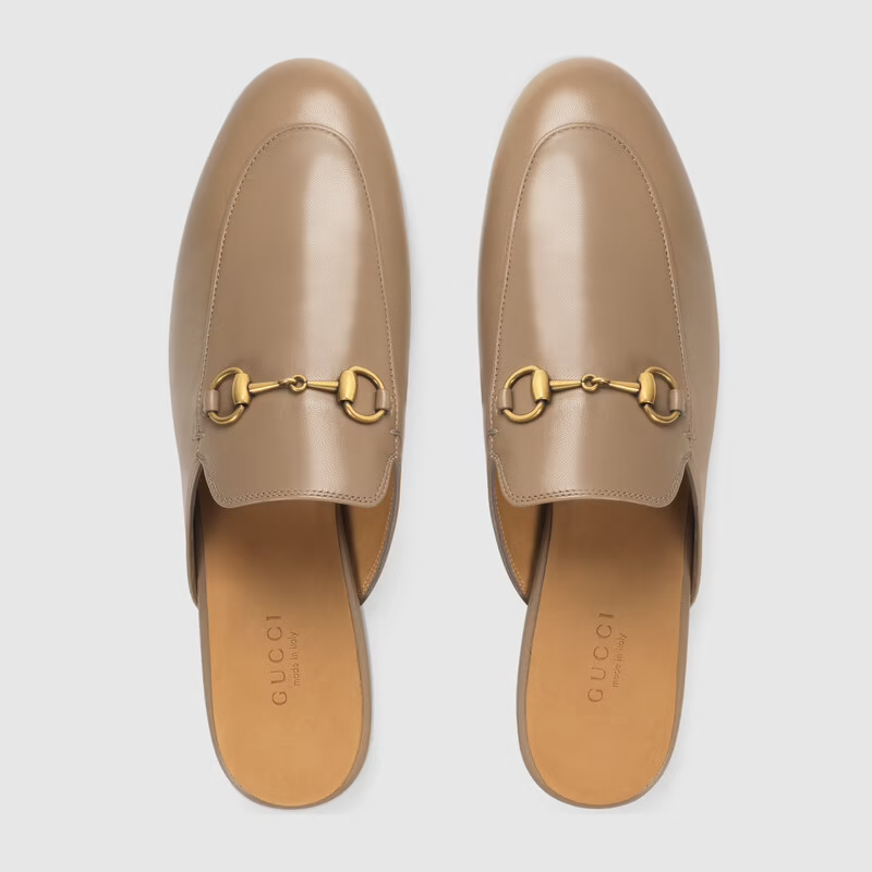  Giày Nữ Gucci Princetown Leather Slipper 'Brown' 