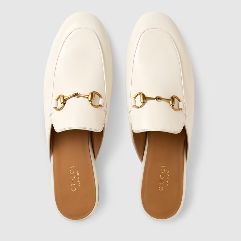  Giày Nữ Gucci Princetown Slipper Leather 'White' 