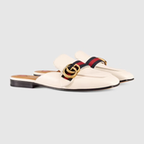  Giày Nữ Gucci Leather Slipper 'White Leather' 