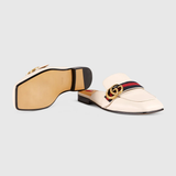 Giày Nữ Gucci Leather Slipper 'White Leather' 