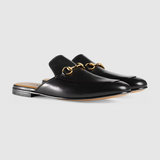  Giày Nam Gucci Leather Horsebit Slipper Leather 'Black' 