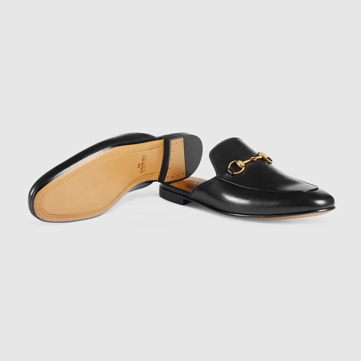  Giày Nam Gucci Leather Horsebit Slipper Leather 'Black' 